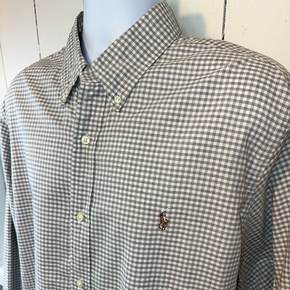 Ralph Lauren Iconic Oxford Big & Tall Men’s Size 3XL Classic Fit Gray White - Picture 5 of 12